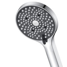 YEAUPE Shower Head, Hand Shower with 6 Jet Types, High Pressure Shower Head with Water Saving Shower Head for Bathing, Shower Head with Anti-Limescale Function, Chrome