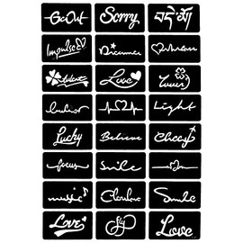 Tattoo Stencils Templates 24 Stencils on a Sheet No. 25