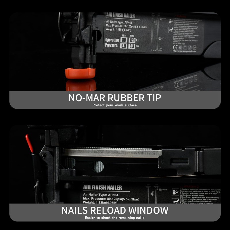 AEROPRO TOOLS Finish Nailer 16 Gauge Nail Gun 90 Nails/Min,