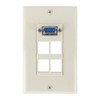 VGA and 4-Port Keystone Wall Plate, Light Almond