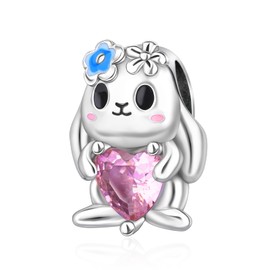 Amuefer 925 Sterling Silver Charms for Bracelet Easter Egg Rabbit Graduation Daisy Tortoise Grad Cap Dangle Pendant Spring St Patrick's Day Graduation Christmas Jewellery Gifts for Women, Sterling