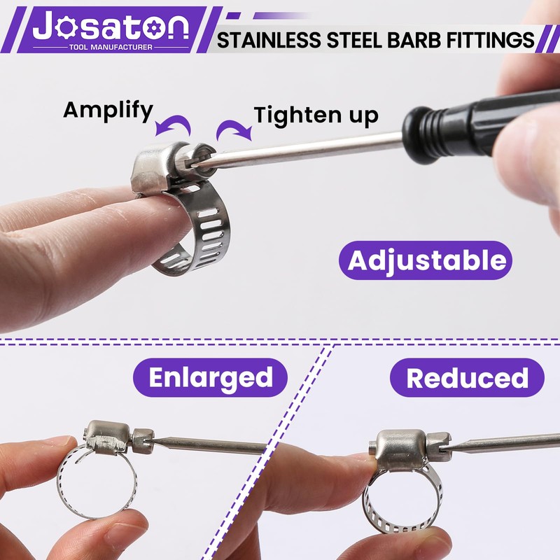 Josaton 6Pcs Barb Hose Fitting 6mm 2 Way Hose Barb