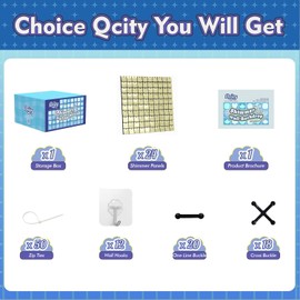 Qcity Light Gold Shimmer Wall Backdrop 24PCS, Black Back Not See-Through Design, Square Sequin Glitter Backdrop Panel, Perfect for Outdoor Events, Birthdays, Wedding and Party Decoration