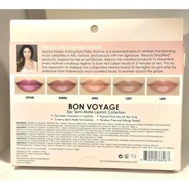 Manna Kadar Bon Voyage Semi-Matte Lipstick Collection, 5 piece