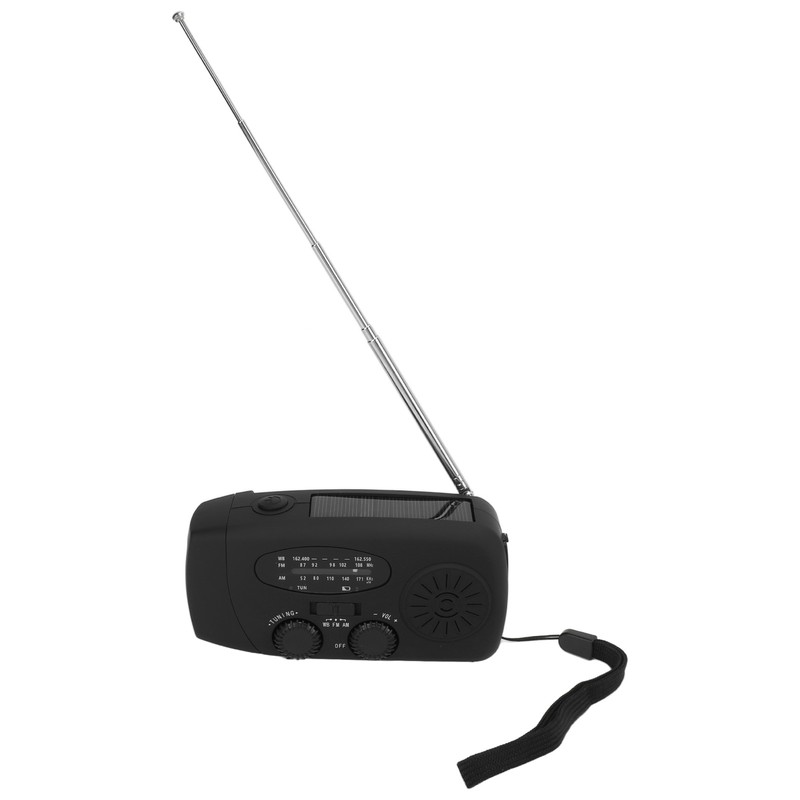 Solar Hand Crank Radio AM FM WB Weather Warning USB