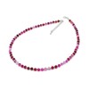 THEPRETTYBITS Rose Red Agate Beaded Necklace, Vibrant Gemstone Collar, Adjustable