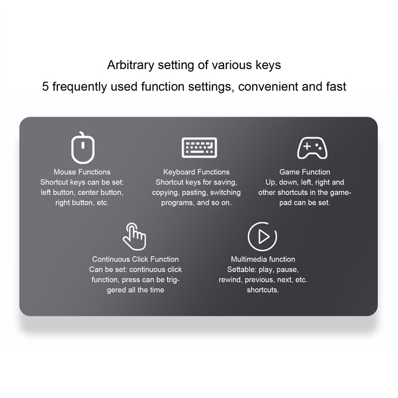 6 Key Gaming Keyboard Wired USB 2.4G Bluetooth Macro Programming