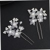 Baluue U-Shaped Hair Pins 6pcs Red Pearl Floral Hair Sticks