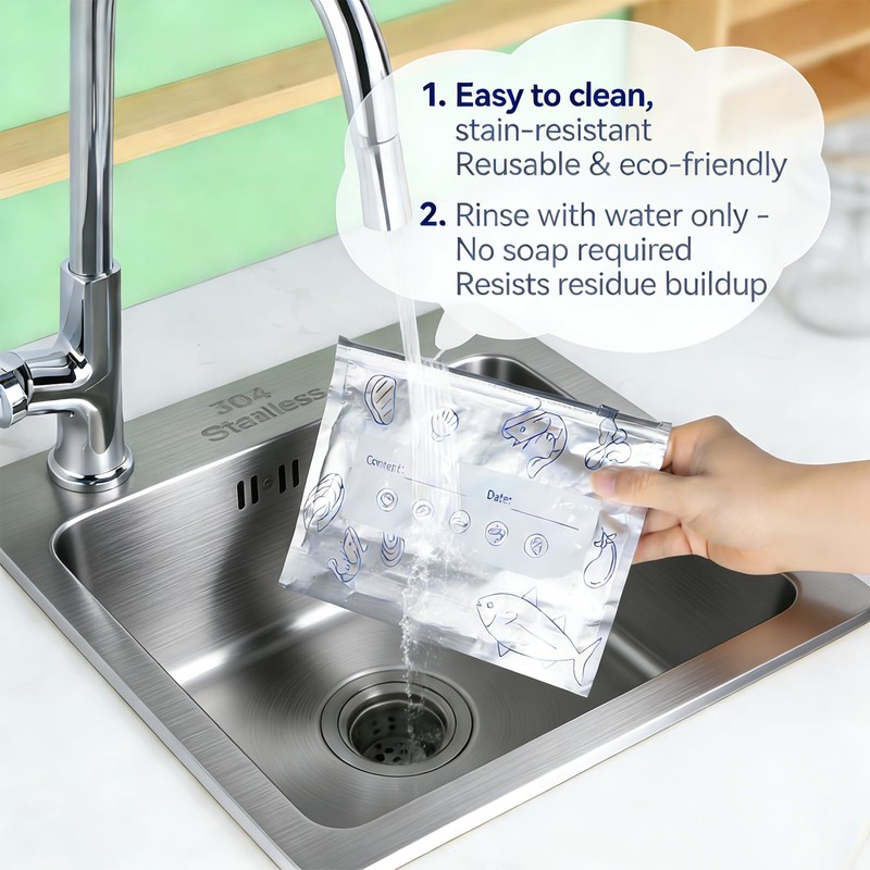 3 Size Reusable Aluminum Foil Food Storage Bags with Zipper