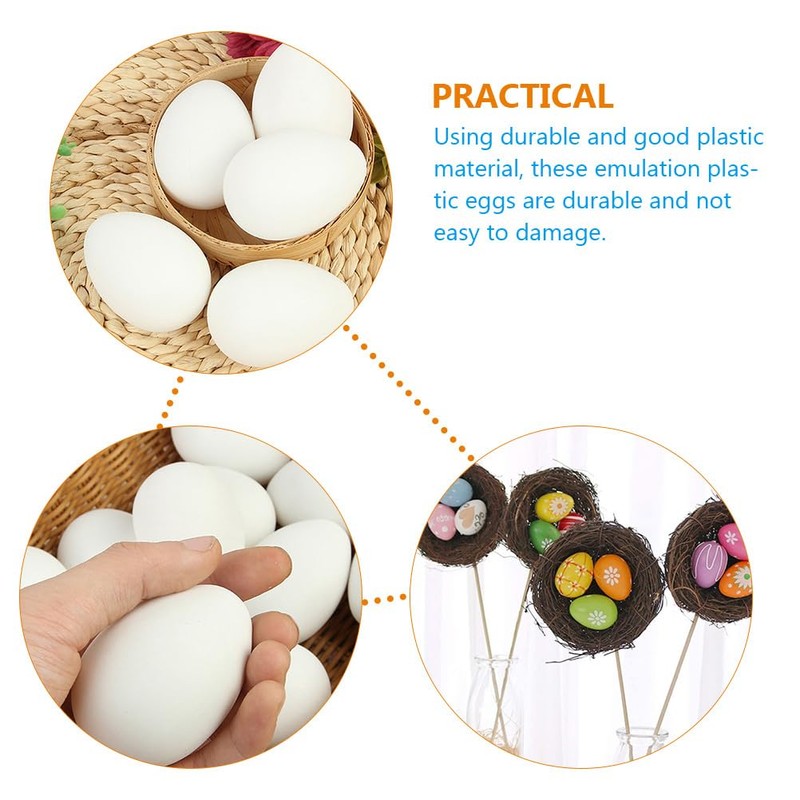 Kisangel Chicken Coop Eggs: 30Pcs White Fake Eggs, DIY Crafts,