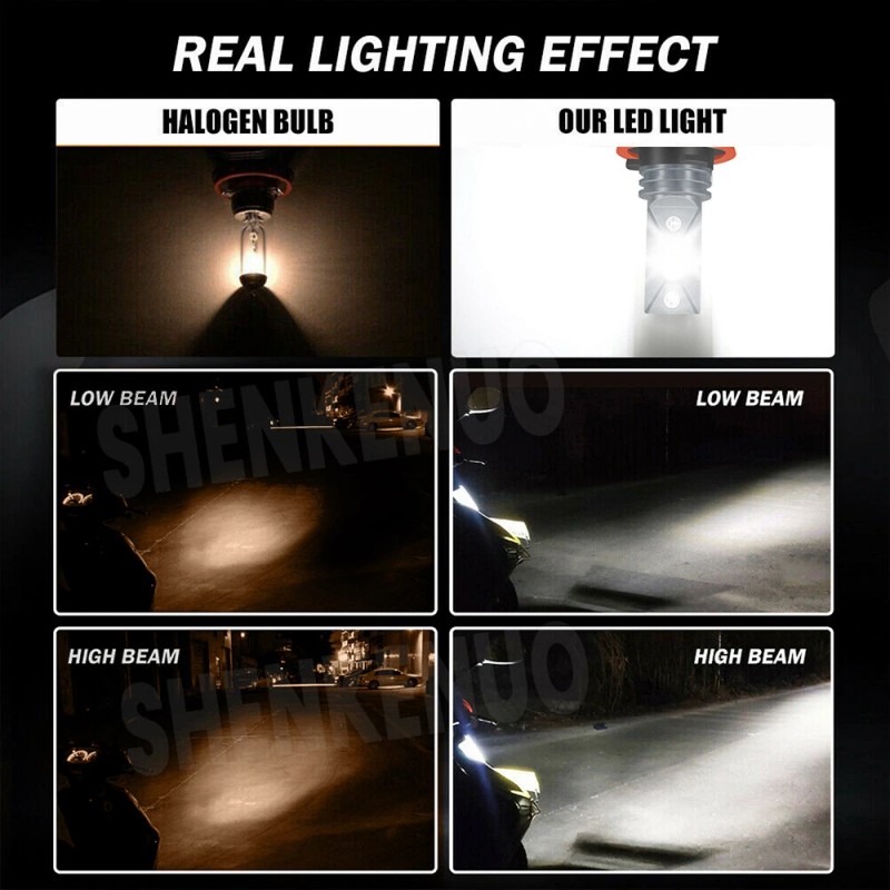 SHENKENUO LED Headlight Hi-Lo BEAM+Fog Bulbs For Volvo VNL VNM