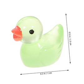 Outanaya 50pcs Luminous Miniature Duck Decorations for Party and Crafts Resin Micro Landscape Ornaments in Fluorescent Green Yellow and Blue for Dollhouses and DIY Projects