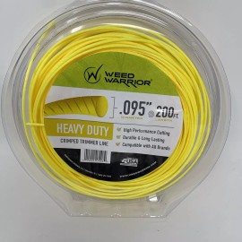 Weed Warrior .095" x 200 FT. HEAVY DUTY Crimped Trimmer Line YELLOW Made in USA