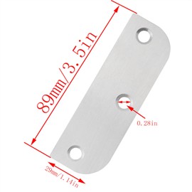 CHENJIN 3PCS Stainless Steel Door Hinge Filler Plate 3.5 inch Silver with 9 Screws Hole Cover Blank Hinge Spacer