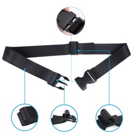 WUDQIJI Suitcase, Cargo Tightening Belt, 4 Pieces, Width 1.0 inches (2.5 cm), Length 5.9 ft (1.5 m), Luggage Fastening, Tie Down, Fastening Band, Trunk, Luggage Lock, Cable Tie, Packaging, Belt