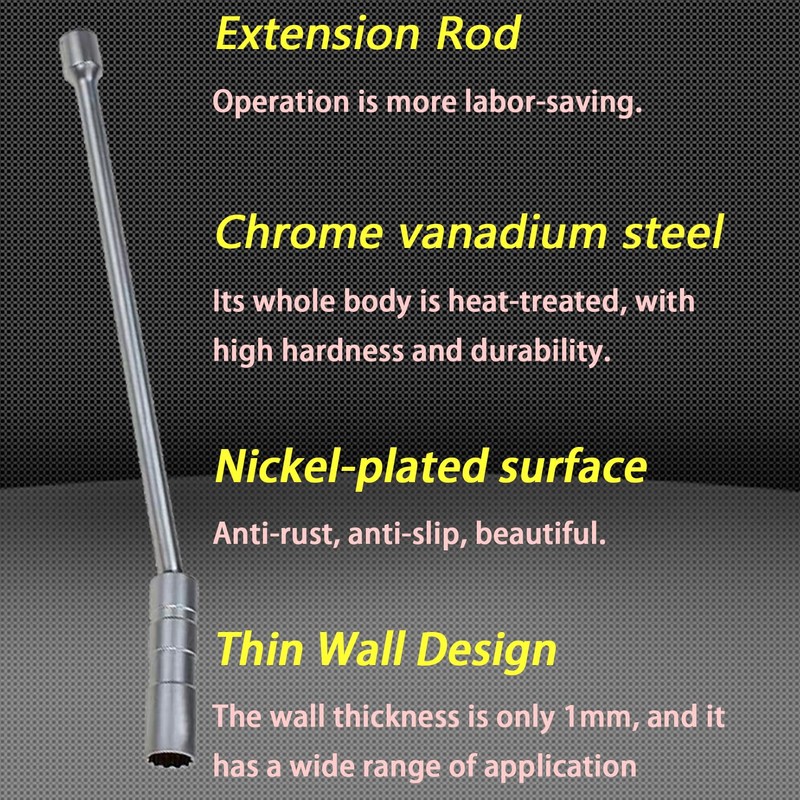 ZKTOOL 16 mm Long Universal Magnetic Rotating Spark Plug Wrench,