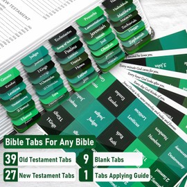 Creechwa Bible Tabs for Protestant Bible Study, Anti-Tear Green Index Tabs for Bible Chapters, Plastic-Like Bible Tabs, Anti-Wrinkle Bible Tabs for Boys