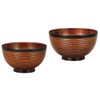 Yamanaka Lacquer Range Keyaki Sensuji Heathered Soup Bowl & Bowl