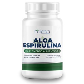 Alga Espirulina Orgánica 500 mg - 100 Cápsulas - Ingredientes 100% Naturales - 100% Spirulina- Superfood