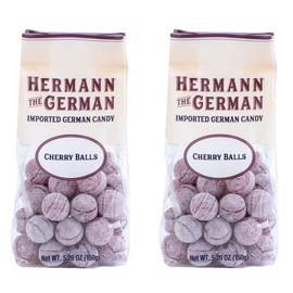 Hermann the German Hard Candy - Imported - Pack of 2 (Cherry Balls)