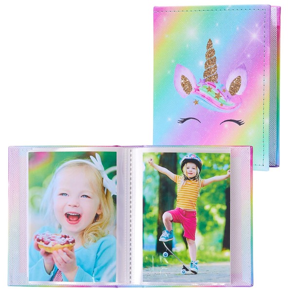 Basumee 2 Pcs Small Photo Album 15x10CM, Photo Book Holds for 52 Photos Scrapbook for Baby Kids Birthday, Family, Anniversary