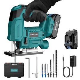 CAMXTOOL CAMXTOOL Cordless Jig Saw with Battery & Charger, Jigsaw Tool for Makita 18V Battery, with LED Light, Varible Speed, Bevel Angle (0-45), 3-Position Orbital Jig Saw for Wood PVC Metal Cutting