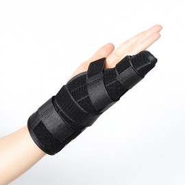 Finger Splint Hand Brace Fracture Broken Finger Support Immobilizer Adjustable Pinky/Ring Finger Splint with Aluminium Bar for Finger Arthritis Sprains Tendonitis (Black, Medium)