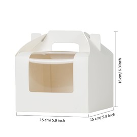 PYD Life 10 Pack Sublimation Gift Boxes Blanks 5.9" x 5.9" x H 6.3" with Clear PET Window Built-In Handle Matte White for Party Favors,Birthday,Christmas,Holidays Gifts Wrapping Packing