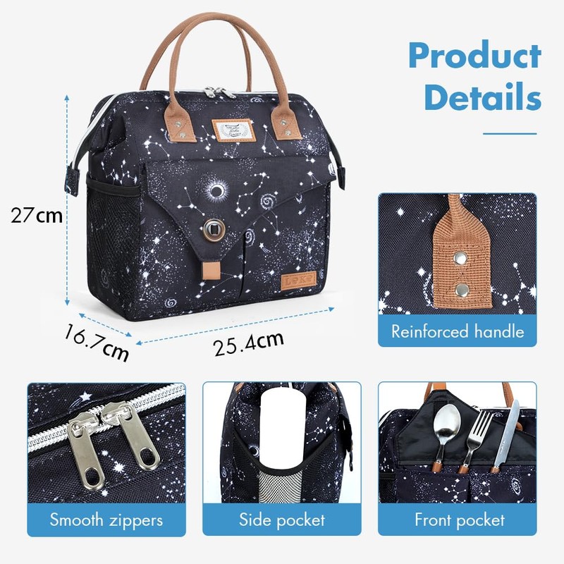 Lekesky 10L Insulated Lunch Bag for Women for Work Lunch