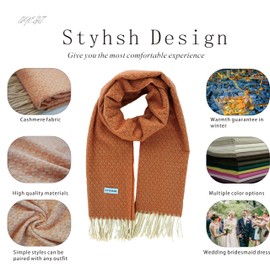 LVYEZHI Women's long plaid Scarf Chunky oversized Winter warm cashmere shawl Gift for women