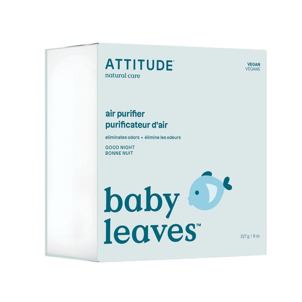 ATTITUDE Baby Air Purifier, Activated Carbon, Captures Stubborn Odors, Plant