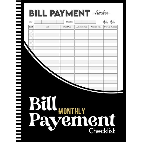 Monthly Bill Payment Checklist: Simple Bill Tracker Notebook