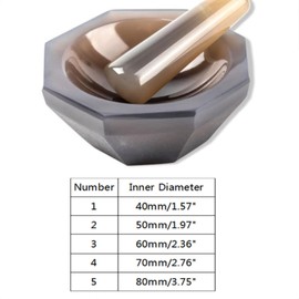 Agate Mortar and Pestles Set Natural Agate Grinder for Lab Grinding Polished Agate (Internal Diameter 40mm)
