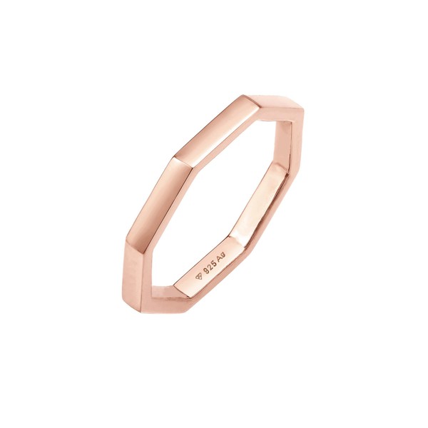 Elli Ring Damen Pinky Achteck Form Geo Look in 925