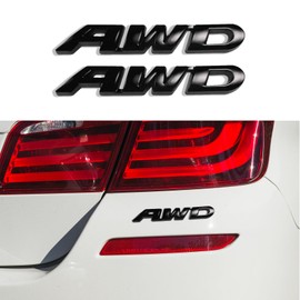 RGOAANC 2PCS AWD Emblem Sticker, AWD Decals, 3D Metal Letter Fender Badge Stickers with Strong Adhesive, Car Exterior Accessories Decor Tailgate Side Badge Decal Universal for Cars, SUVs (Black, 2PCS)