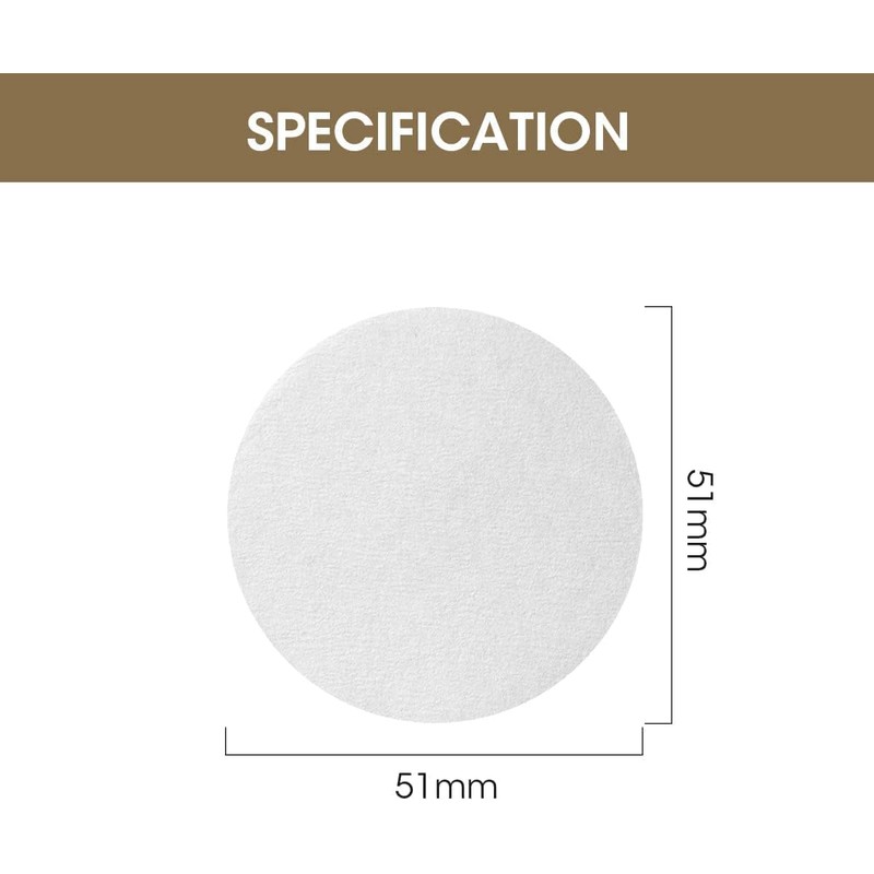 Espresso Paper Filter 51 mm for Portafilter 51 mm, Pack