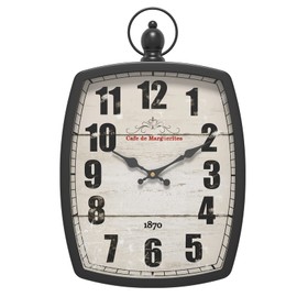 Menterry Rectangle Retro Large Wall Clock, Old-Fashioned Vintage Design, Black Antique Style, Battery Operated Silent Decor Wall Clocks for Farmhouse,Kitchen,Office (15.5" H x 10.2" W)