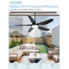 46" Outdoor Ceiling Fan with Lights,Plug in Hanging,IP65 Waterproof(Black)