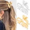 BARTOSI Metal Hair Claw Clips Gold Bow Hair Clips Medium