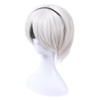NSPSTT Short Hair Bob White Silver Heat Resistant Wig Cosplay