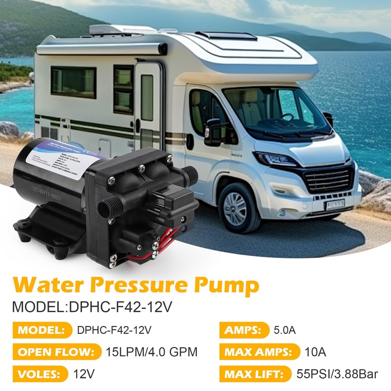 4048-153-E75 RV Water Pump, 12V 4.5 GPM, 55 PSI, 12