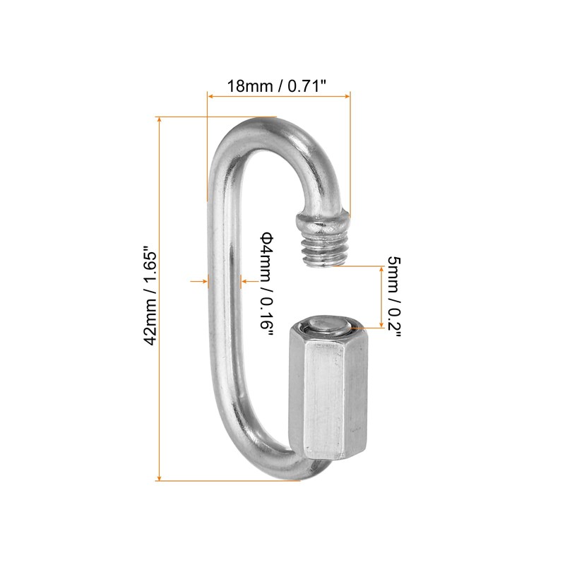 PATIKIL 4mm Chain Quick Links, 5 Pack Chain Connector Screw