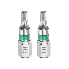 sourcing map 2pcs Hex Screwdriver Bit H3 1/4" Hex Shank 25mm/1" Length Magnetic Hexagonal Head Bits S2 Steel Electric Screw Driver Bit
