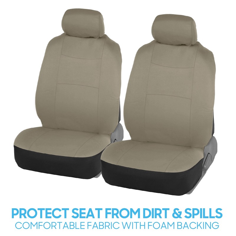 BDK PolyPro Car Seat Covers Full Set in Solid Beige,
