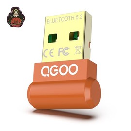 USB Bluetooth Adapter for PC - QGOO Bluetooth Dongle 5.3 EDR, Wireless Bluetooth Receiver for Desktop Computer Laptop Bluetooth Windows 8.1/10/11（orange-092）