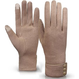 Outrip Womens Lady Winter Warm Gloves Touch Screen Phone Windproof Lined Thick Gloves (Khaki)