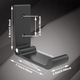 6Pcs 3'' Folding Coat Hooks Black Foldable Hooks Aluminum Alloy No Rust Wall Hooks for Hanging Headphones Holder Wall Mounted with 12pcs Screws Set for Hanging Coats, Bags, Hat, Towel, Keys