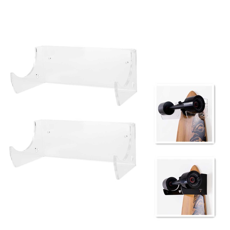 2Pcs Wall Shelf Skateboard Hanger Display Storage Rack Snowboard Organizer