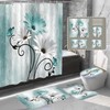 Onalasyc 4PCS Teal Daisy Country Farmhouse Shower Curtain Set with