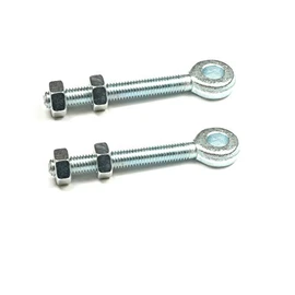 Wyre Direct 2pcs Adjustable Garden Gate Hinges Eye Bolts, Galvanised Gate Bolt - Eye Bolts Heavy Duty Design, Nuts and Bolts Included - 16mm X 150mm Long 6" Pair M16 Bolts And Nuts